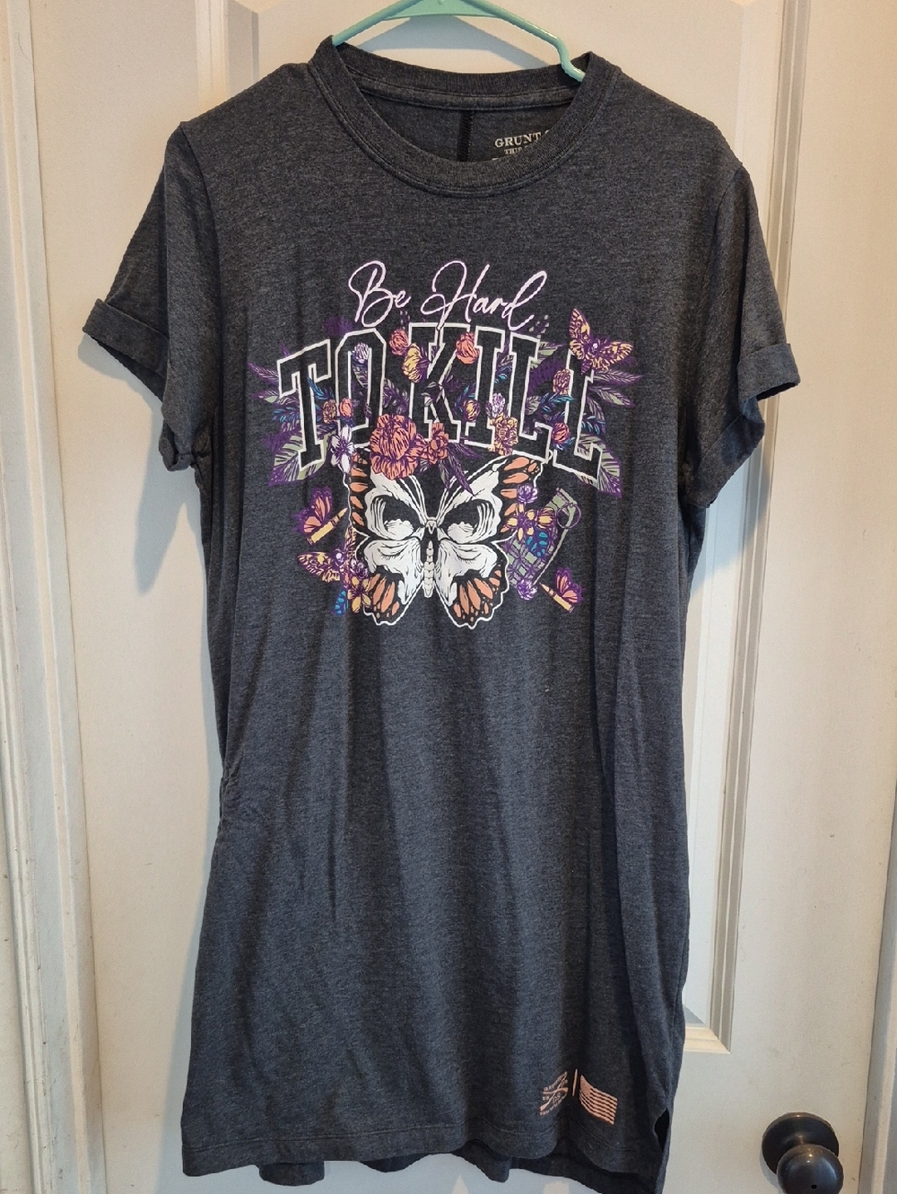 Grunt Style Dress Charcoal with Pink & Purple Accents